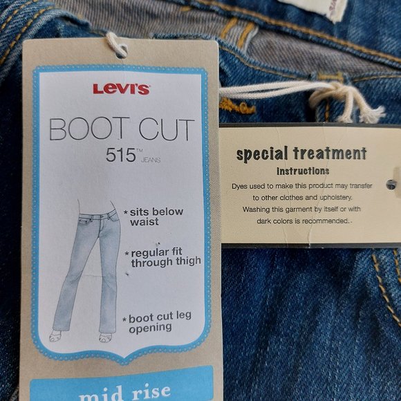 Levi's 515 Women's Blue Mid Rise Boot Cut Denim Jeans 10M/32W x 31L - Picture 8 of 11